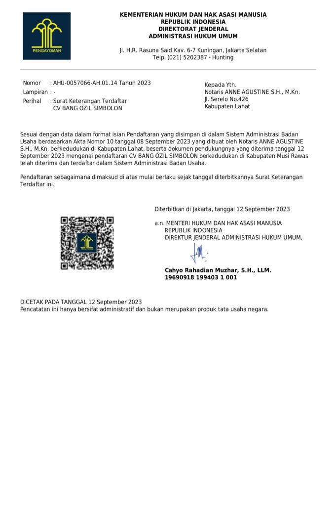 PENGUMUMAN PEMBUBARAN CV